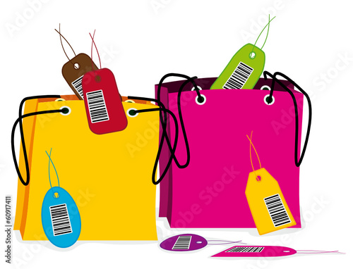 Sales day illustration. Shopping bags.