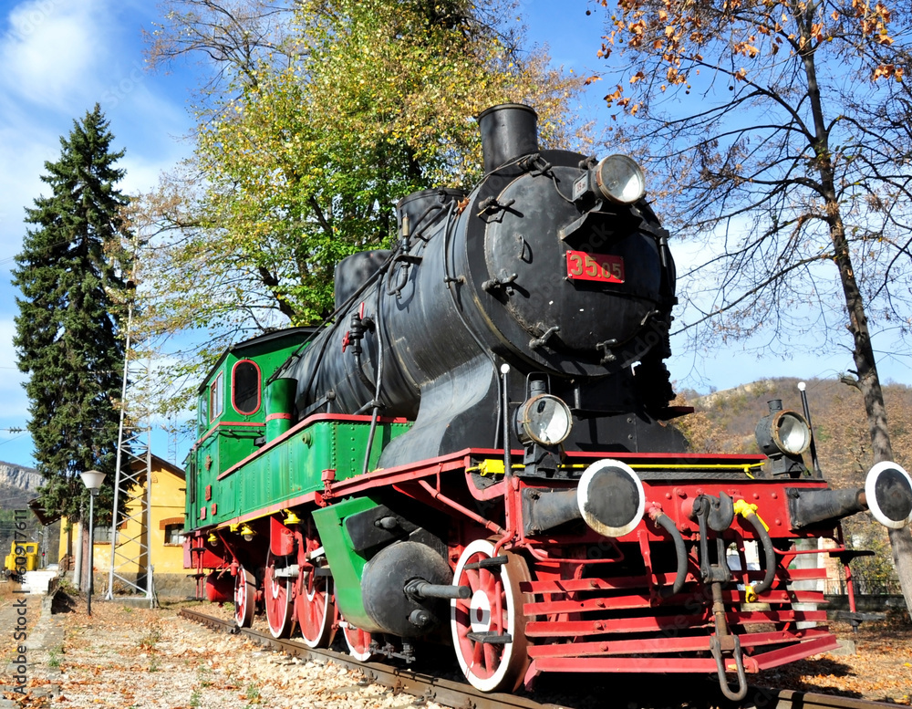 Fototapeta premium Lokomotywy parowe z lat pięćdziesiątych XX wieku