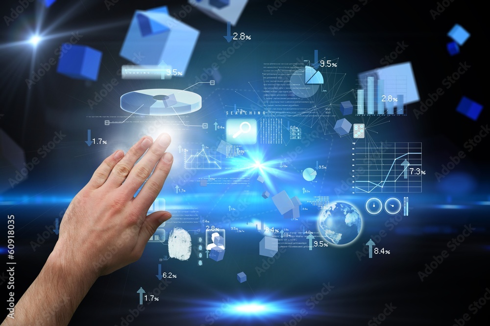Composite image of hand presenting Composite image of hand presenting