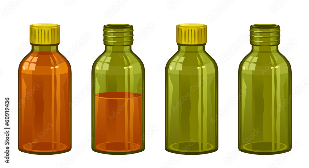 Vial empty and full Vial empty and full