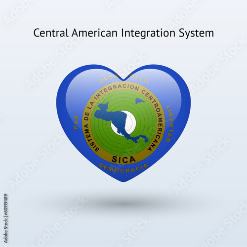Love Central American Integration System symbol. photo