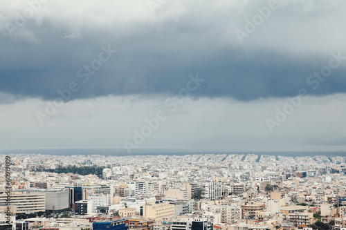 stormy sky over Athens