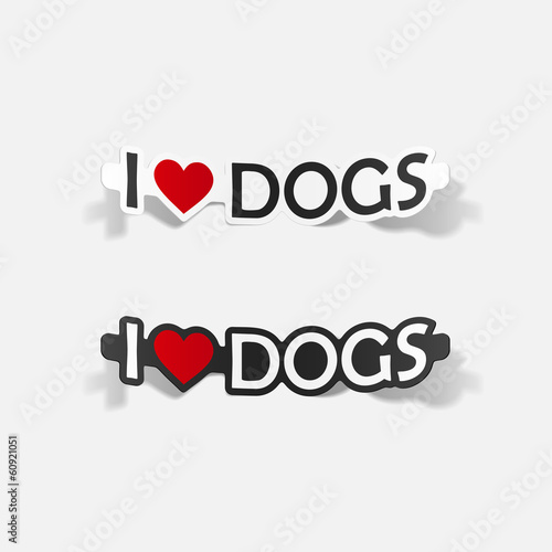 I Love Dogs, realistic design element