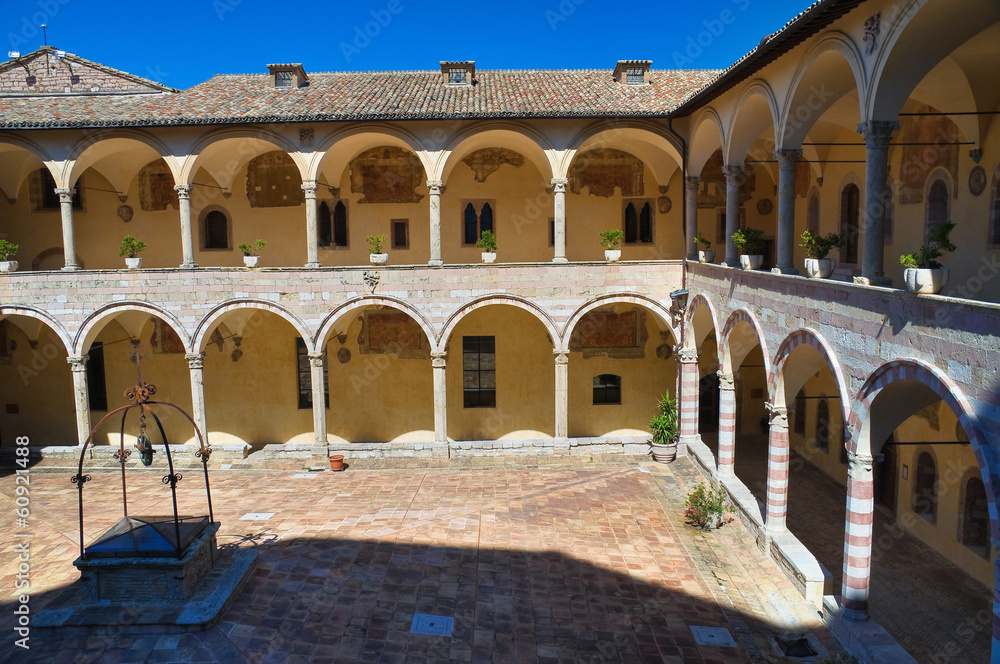 Cloister of St. Francesco Basilica. Assisi. Umbria. Italy.