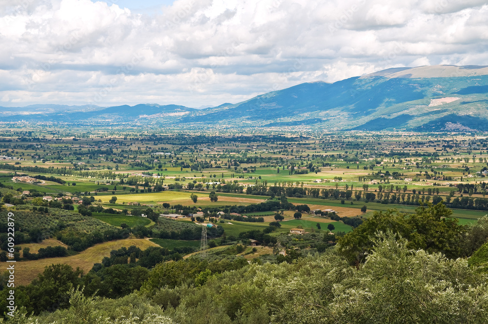 Panoramic view of Montefalco. Umbria. Italy.