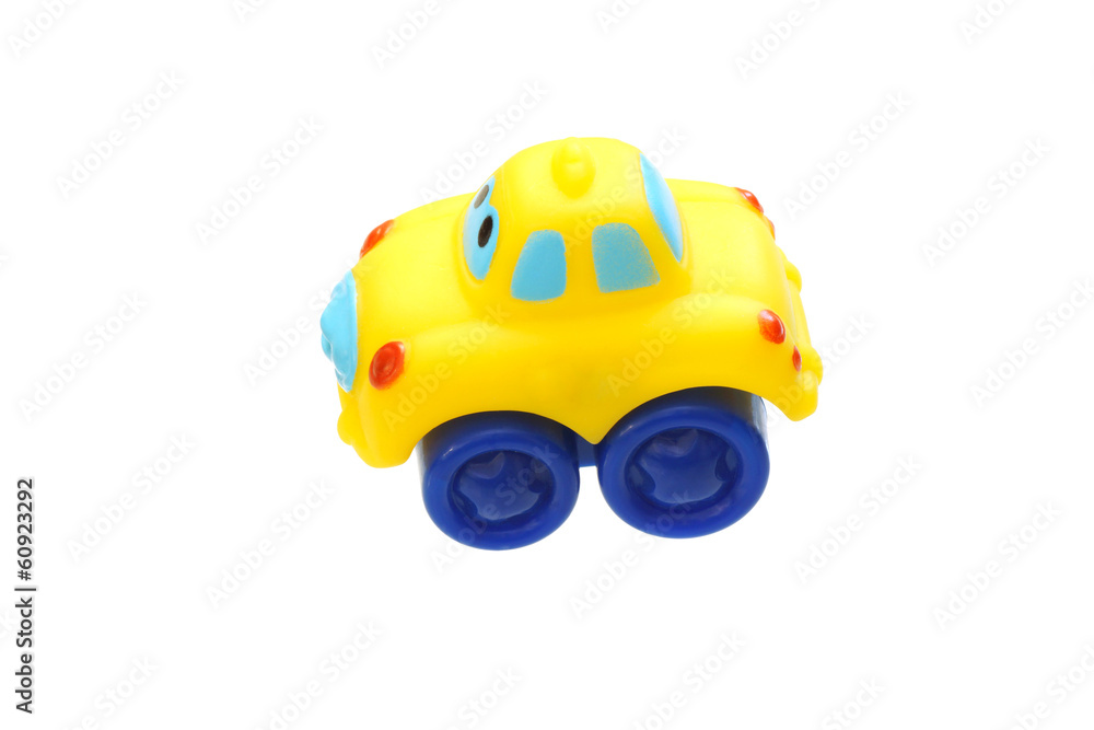 Toy yellow car. Toy yellow car.