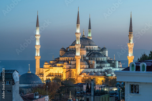 Photography night view of Sultanahmet mosque