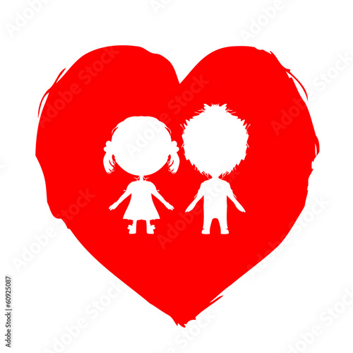 Couple in love together, valentine sketch for your design