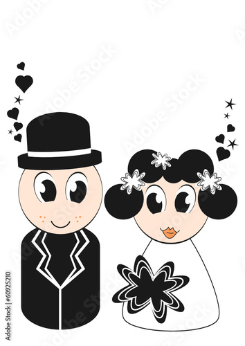 bride and groom cartoon characters