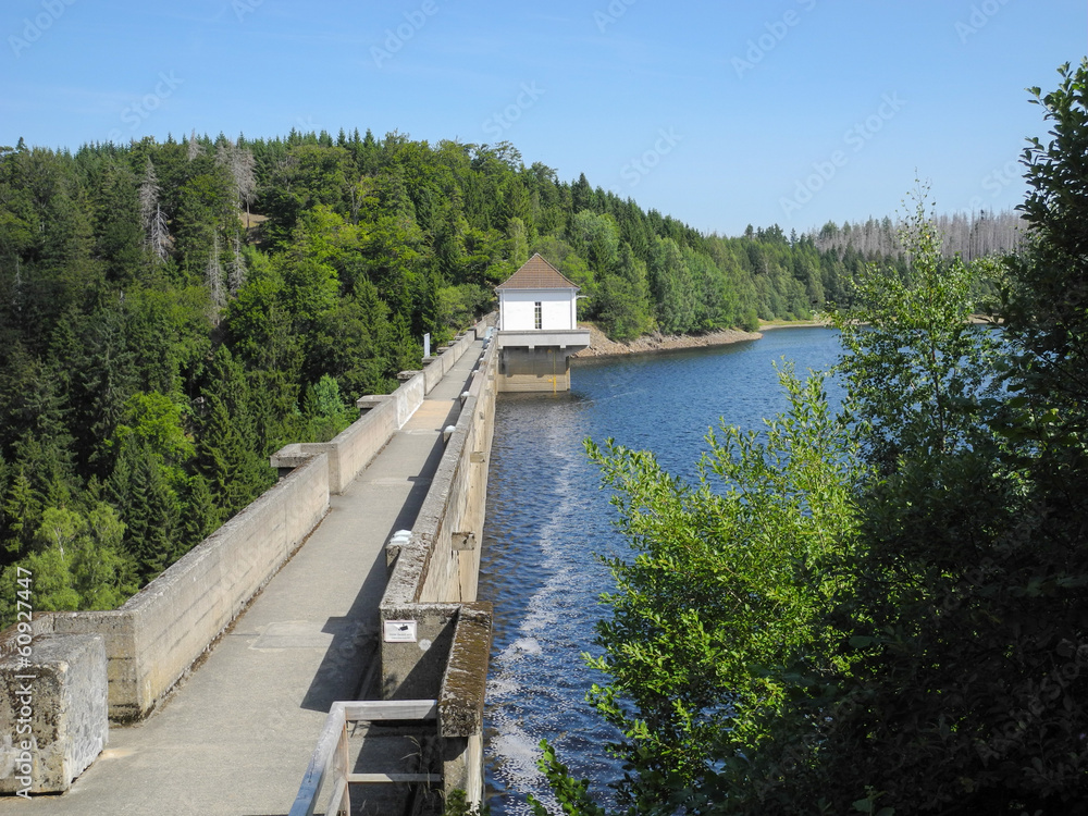 Staumauer der Eckertalsperre im Harz Staumauer der Eckertalsperre im Harz