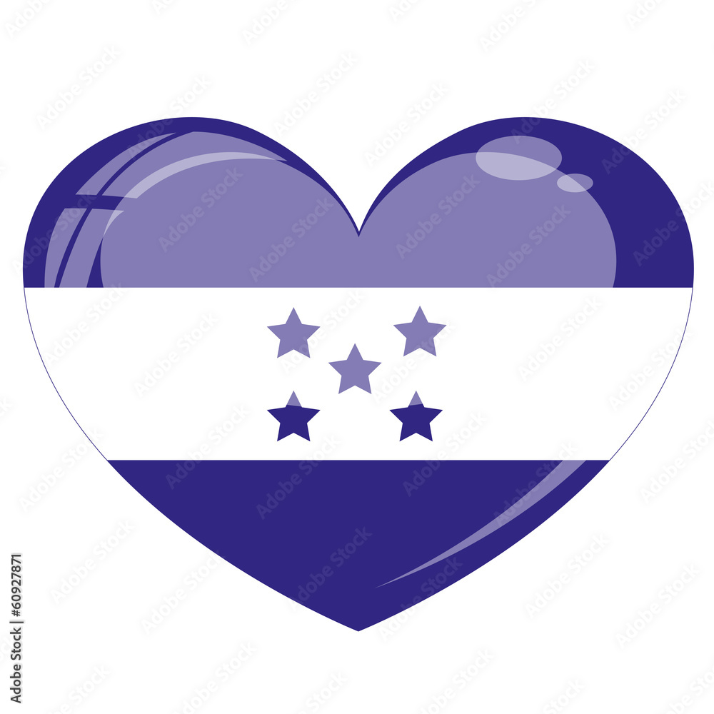Honduras Herz Flagge Icon Button