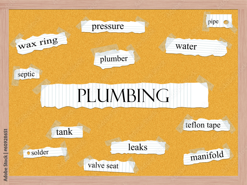 Obraz premium Plumbing Corkboard Word Concept