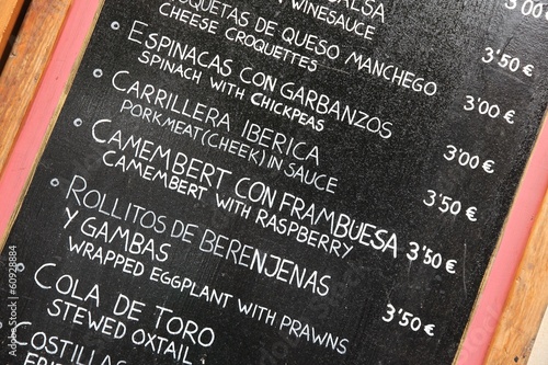 Spanish cuisine sign in Seville