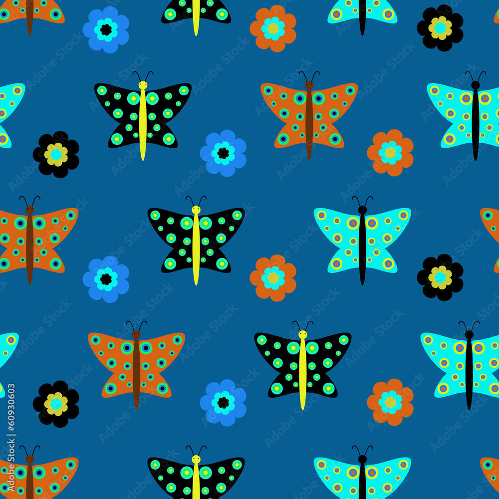 Seamless pattern with cute colorful butterflies Seamless pattern with cute colorful butterflies