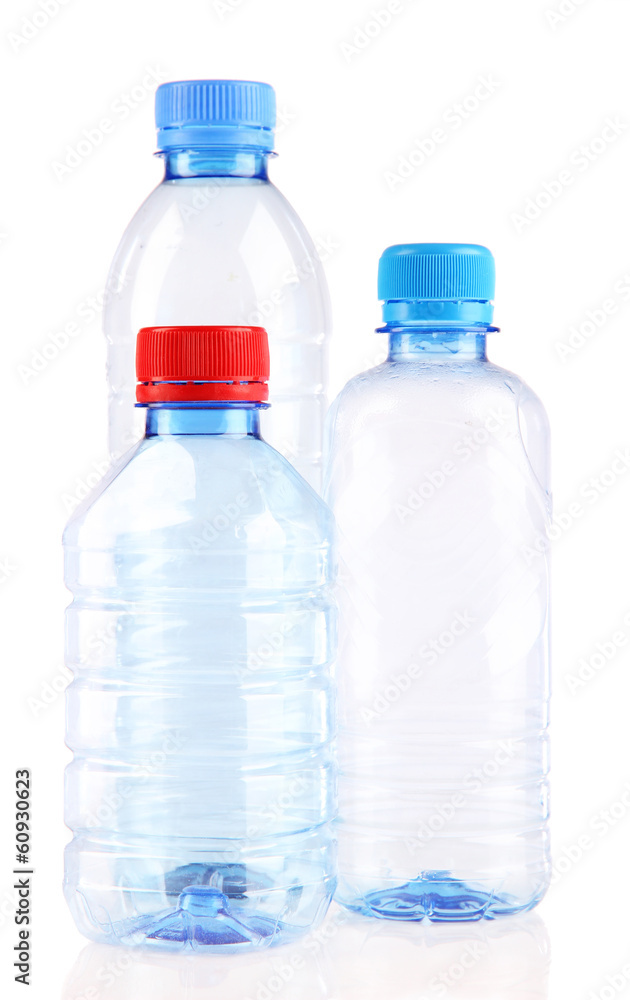 Plastic bottles isolated on white