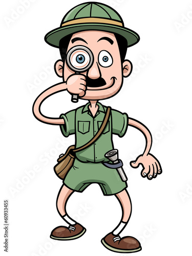 Vector illustration of Cartoon Safari man
