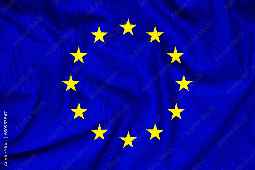 Fabric texture of the flag of European Union Fabric texture of the flag of European Union