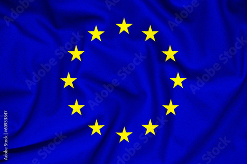 Fabric texture of the flag of European Union