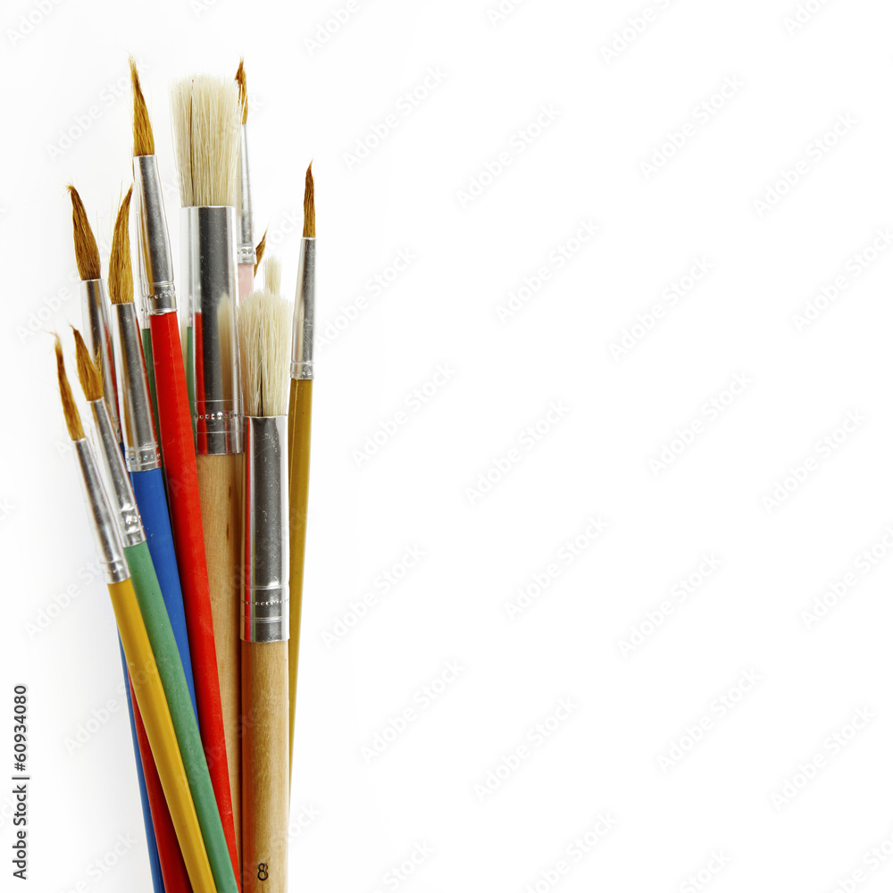 Bunch of artist paintbrushes isolated on white Bunch of artist paintbrushes isolated on white