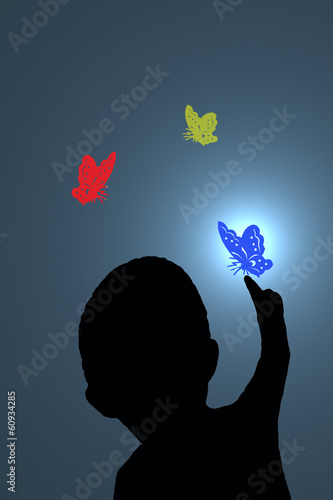 Kid chasing butterfly