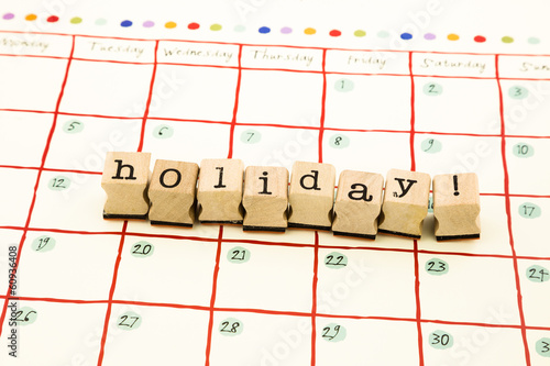 holiday note date stack on calendar