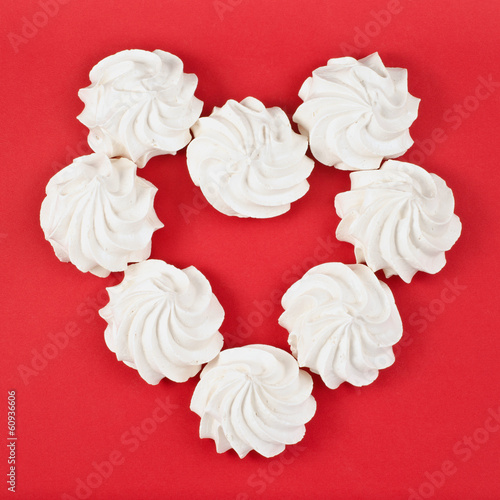 Eight meringue forming a shape of heart