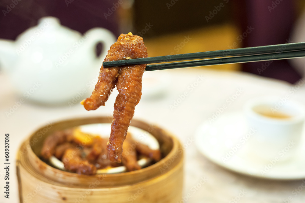 Steamed chicken feet at Hong Kong dim sum restaurant Steamed chicken feet at Hong Kong dim sum restaurant