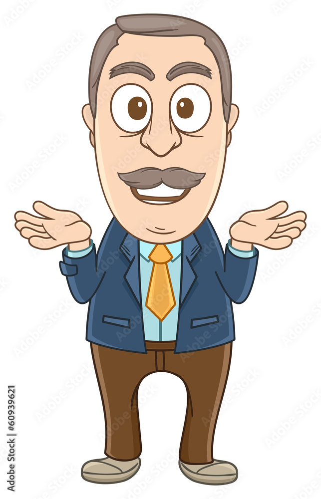 Businessman lift his hands up means that he has no idea Businessman lift his hands up means that he has no idea