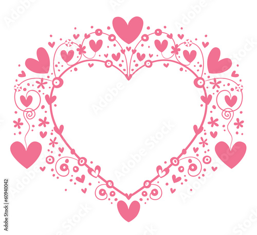 Pink heart frame