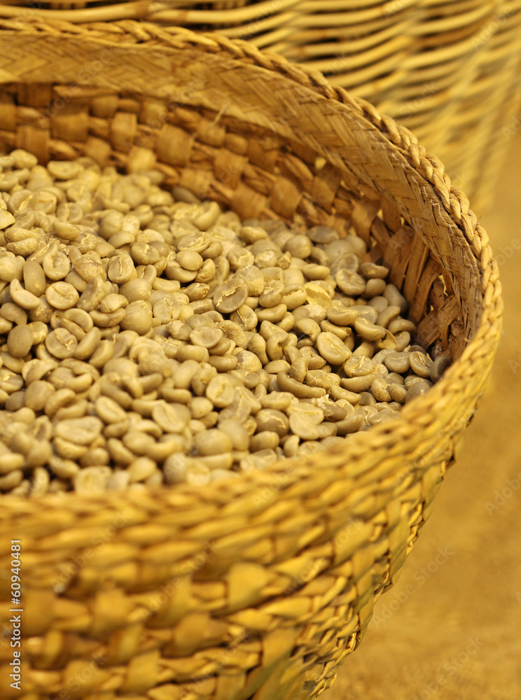 coffee bean in basket before roast coffee bean in basket before roast