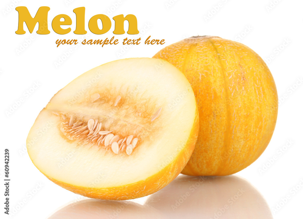 Ripe melon isolated on white Ripe melon isolated on white