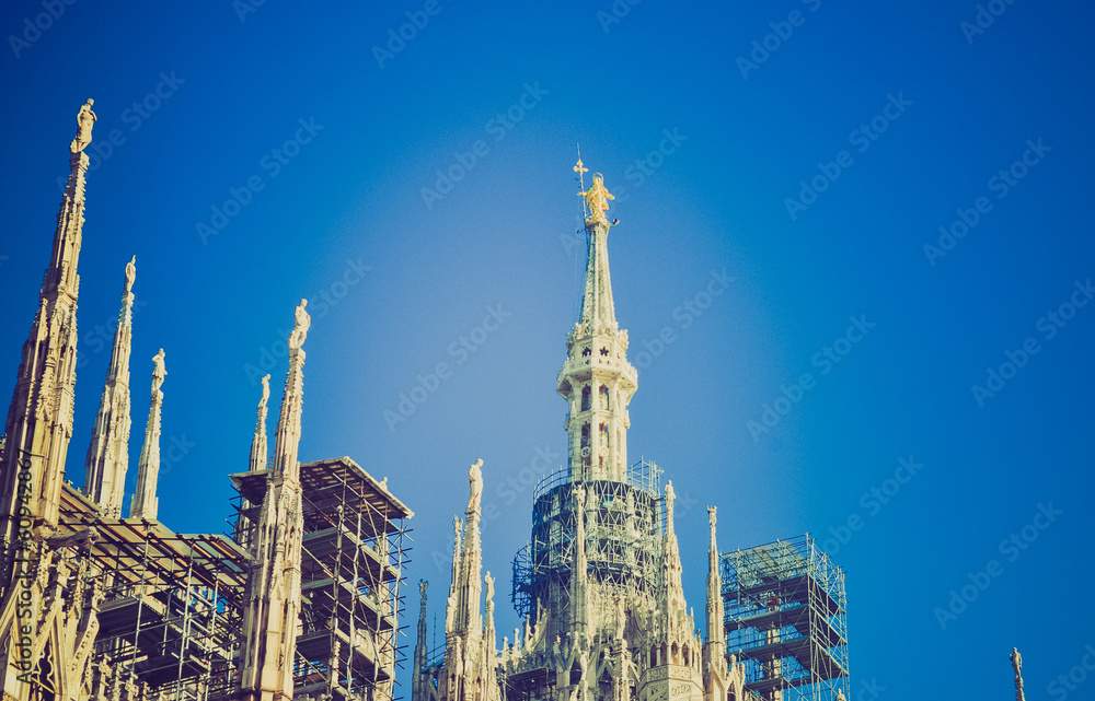 Retro look Duomo Milan