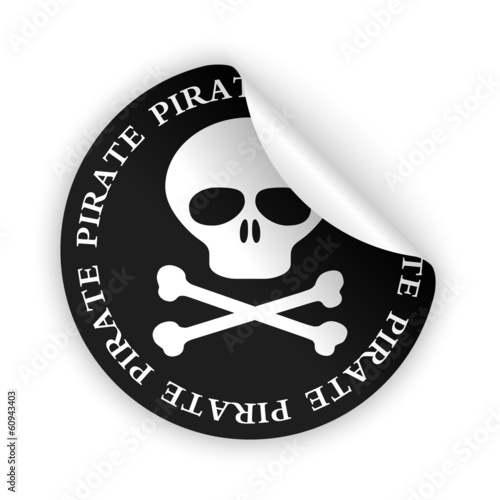vector pirate bent sticker