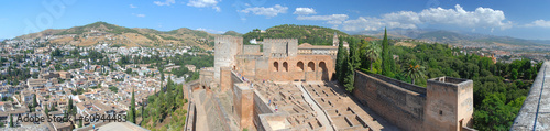 Granada and Alhambra view from Alcazaba Tower