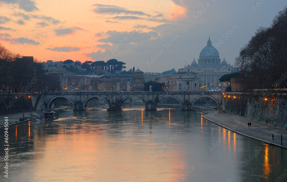 Tiber Bridge and Vatican City, Rome