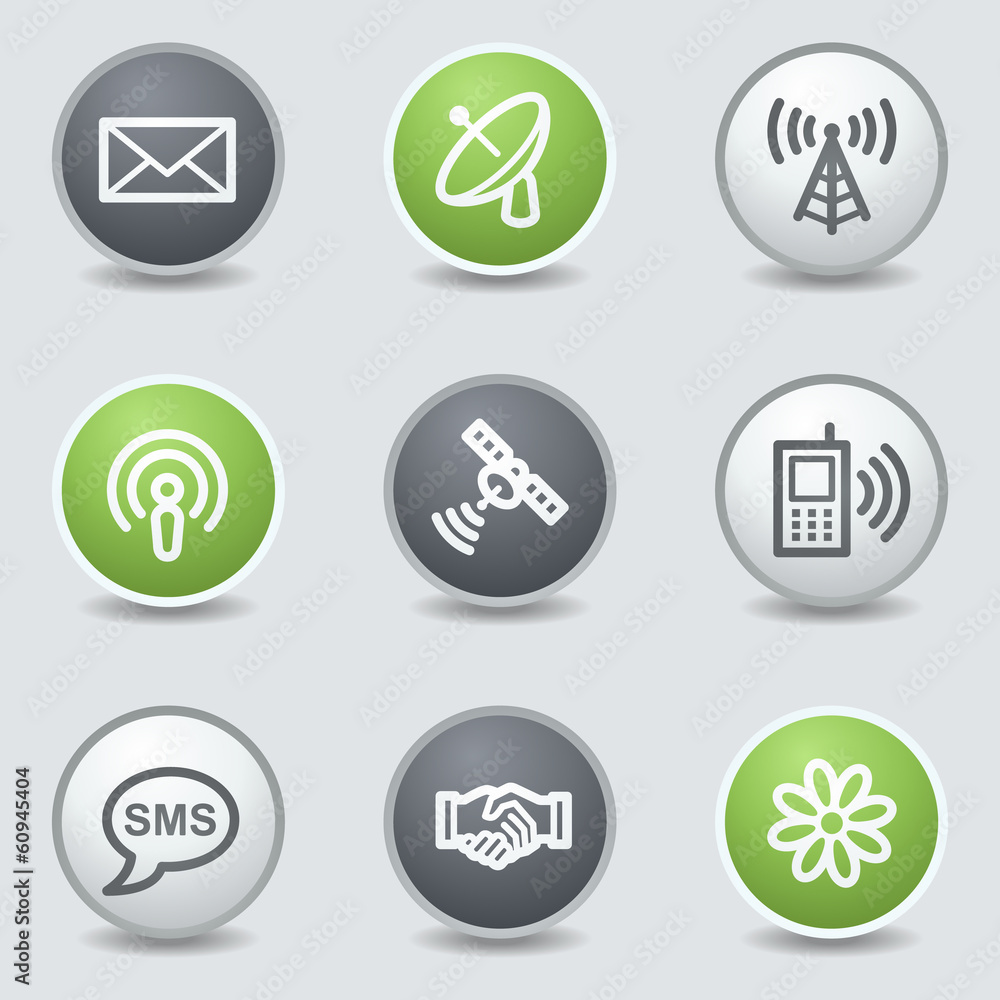 Communication web icons, circle buttons Communication web icons, circle buttons