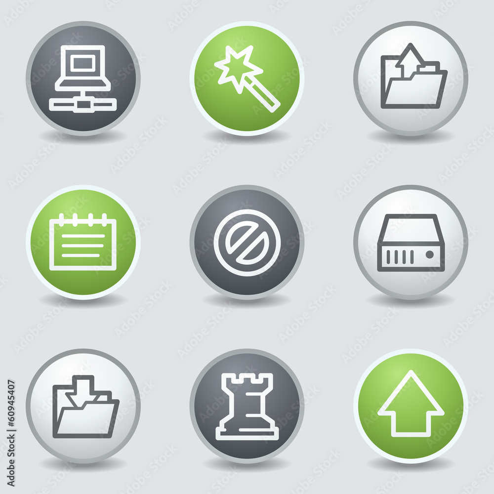 Data web icons, circle buttons Data web icons, circle buttons