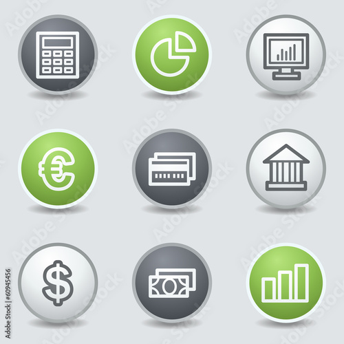 Finance web icons set 1, circle buttons