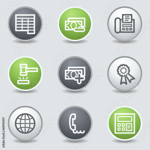 Finance web icons set 2, circle buttons