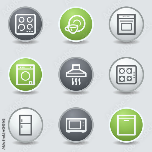 Home appliances web icons, circle buttons © Sergiy Timashov