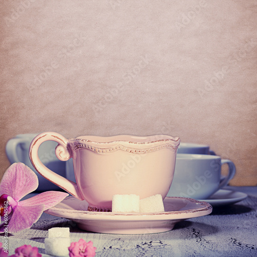 Canvas Print cup and sugar