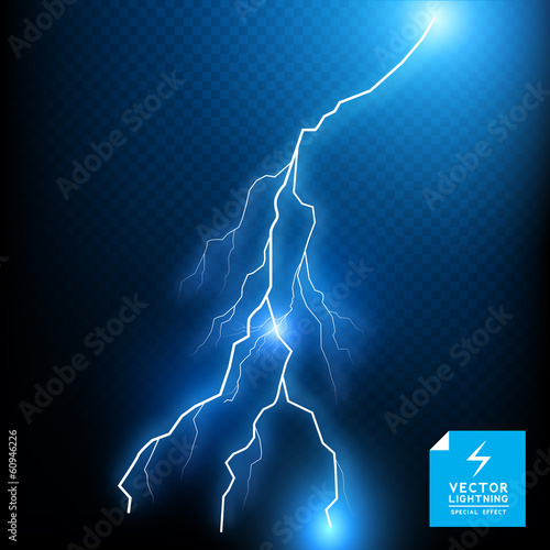 Blue Vector Lightning Bolt photo