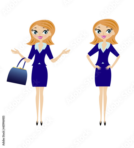 young business woman in different pose