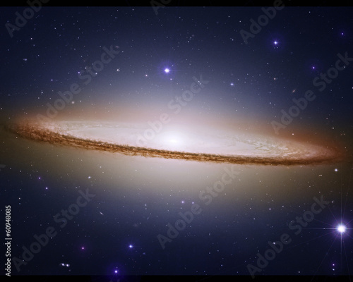 Sombrero galaxy in deep space.