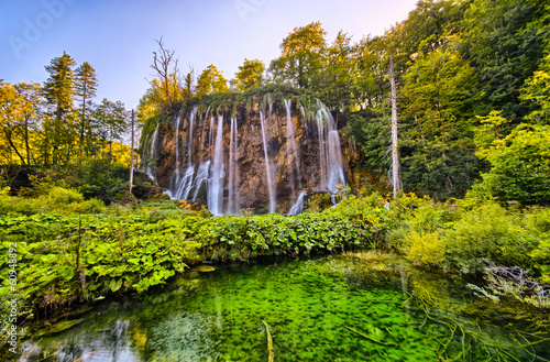 Waterfall in Plitvice Lakes park  Croatia