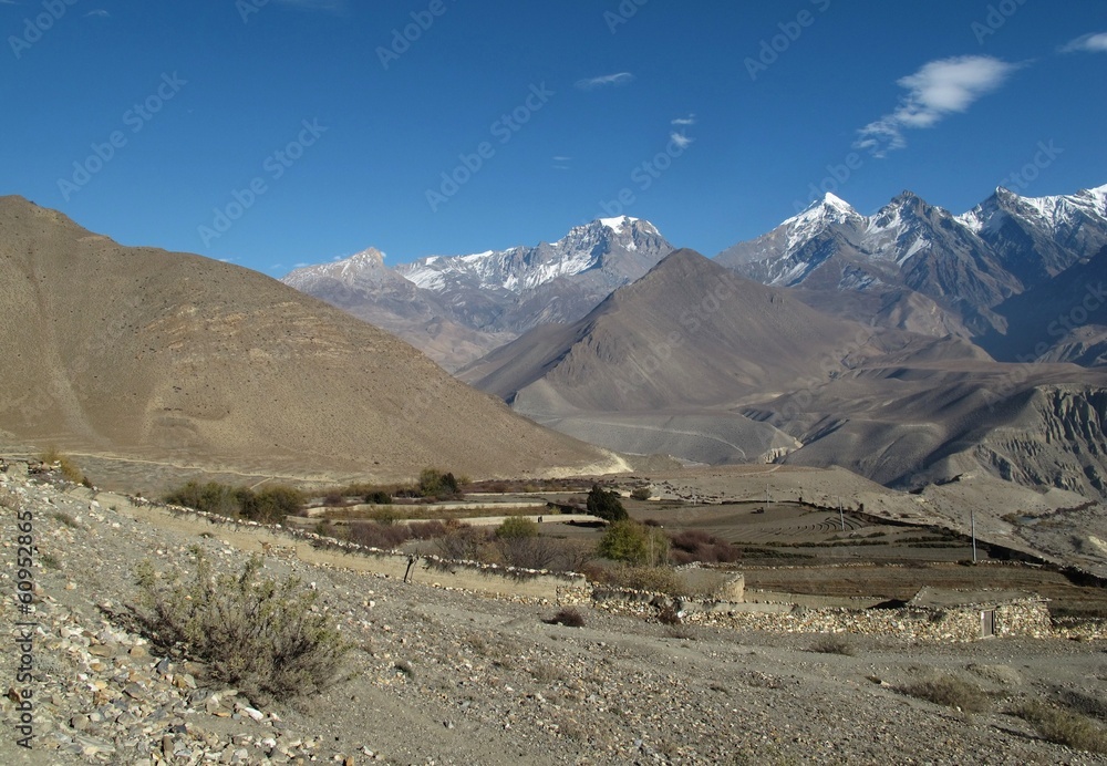 Fields in the dry Lower Mustang Region, Nepal Fields in the dry Lower Mustang Region, Nepal