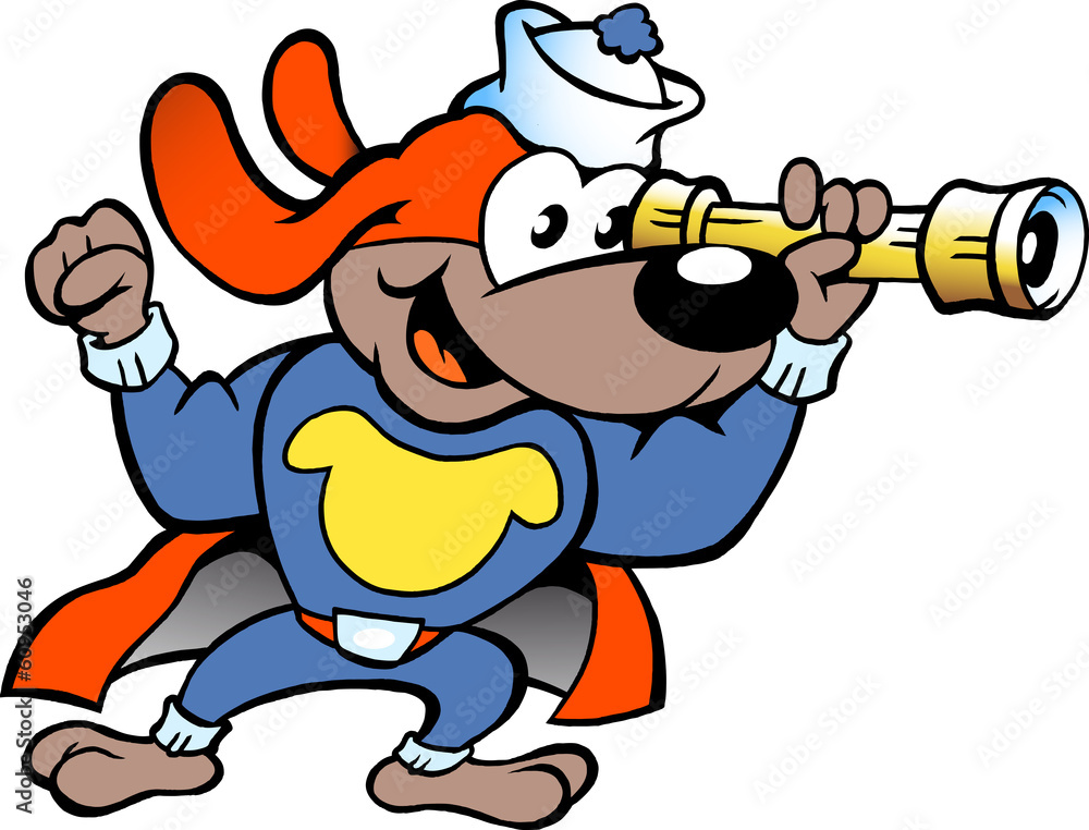 Vector illustration of an Happy Super Hero Sailor Watch Dog Vector illustration of an Happy Super Hero Sailor Watch Dog