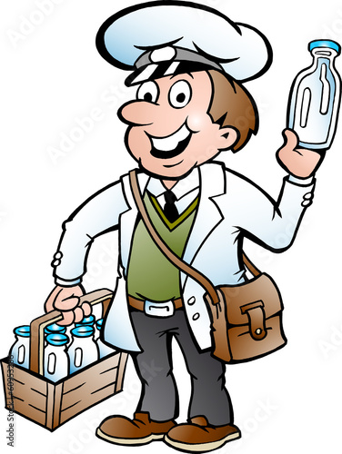 Hand-drawn Vector illustration of an Happy Milkman