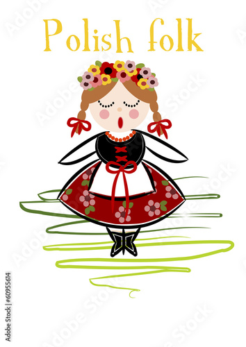 Traditional Polish Costume (Cracovie) - Vector.