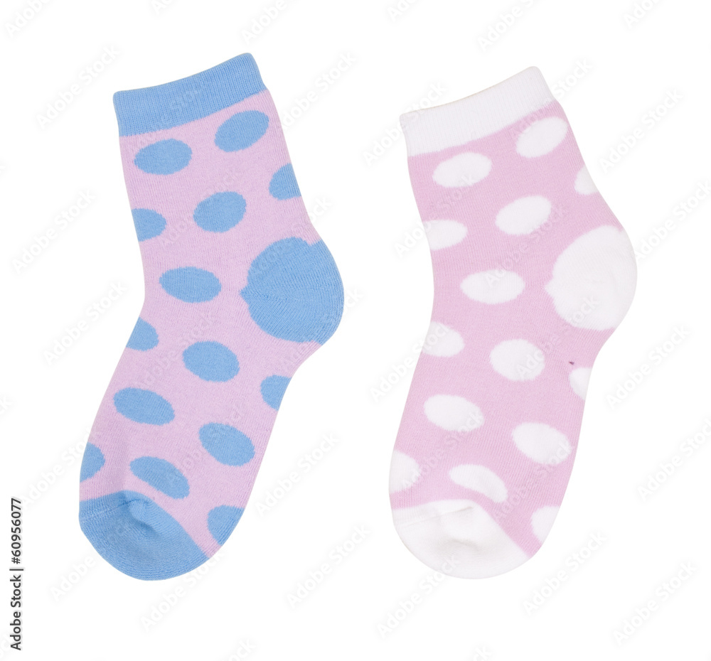 Colorful socks isolated on white background Colorful socks isolated on white background
